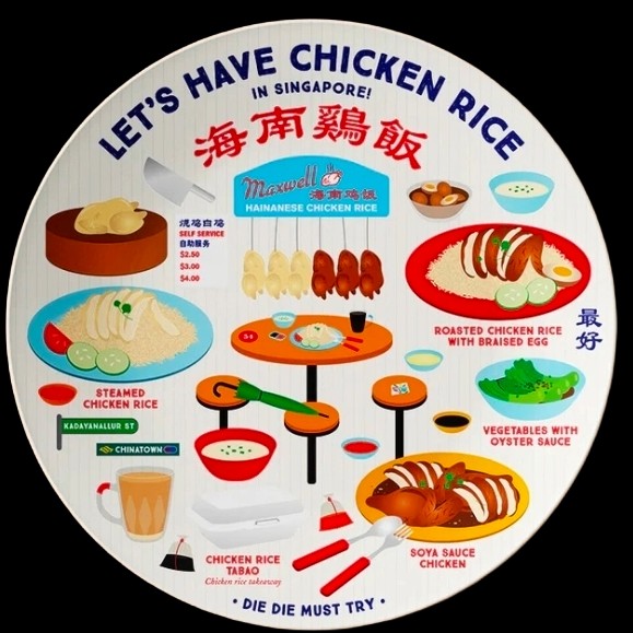 Let's Have Chicken Rice - 10 inch Melamine Plate